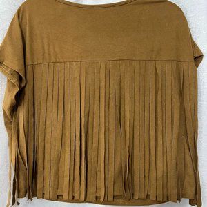 Tan Fringe top